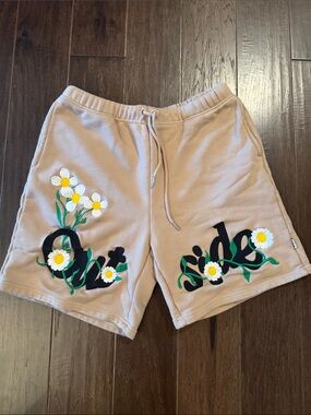 Joe Fresh Beige Floral Embroidered Men’s Shorts